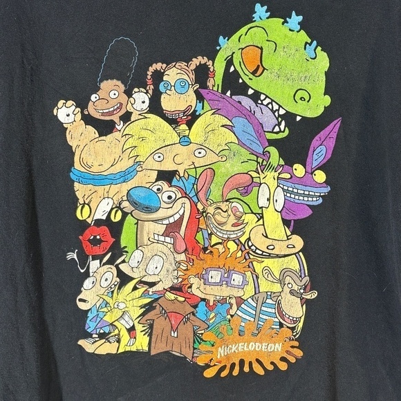 Nickelodeon 90's Nick Toons Black Short Sleeve T Shirt Tee - Picture 4 of 7